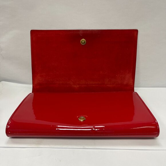 Saint Laurent YSL Belle de Jour Red Patent Leather Clutch Bag - Preowned - Picture 5 of 15